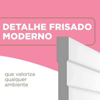 Imagem de Rodapé de Poliestireno Branco Frisado Boiserie Resistente a Umidade 10cm X 100cm