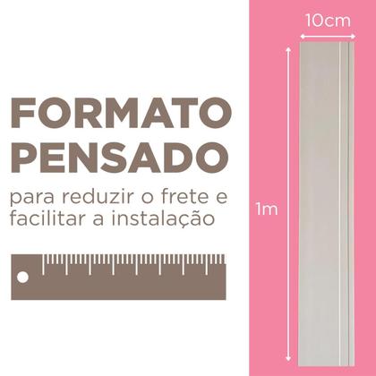 Imagem de Rodapé de Poliestireno Branco Frisado Boiserie Resistente a Umidade 10cm X 100cm