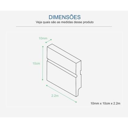 Imagem de Rodapé de Poliestireno EspaçoFloor 10cm Slim Frisado Branco 100mm x 10mm x 2200mm