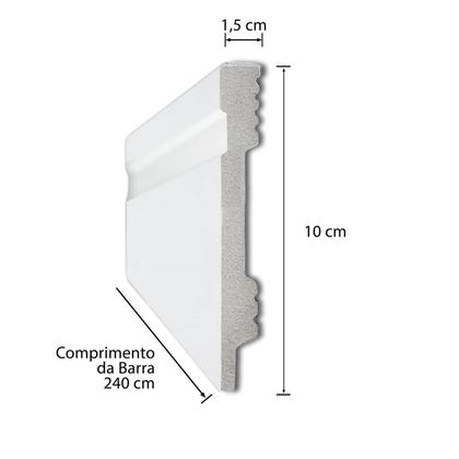 Imagem de Rodapé de Poliestireno Frisado 10CMX1,5CMX240CM Branco Casablanca