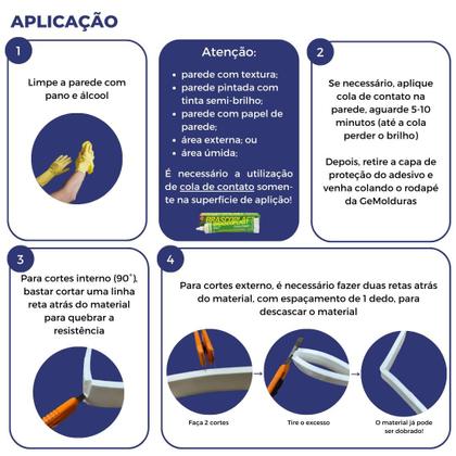 Imagem de Rodapé Eva Autocolante Flexível Guaratuba 10cmx5mm 10 Metros