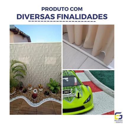 Imagem de Rodapé Eva Autocolante Flexível New Cordão 2,5cmx1,5cm 10 Metros