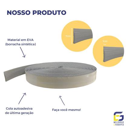 Imagem de Rodapé Eva Autocolante Flexível Ocean 7cmx1cm 20 Metros