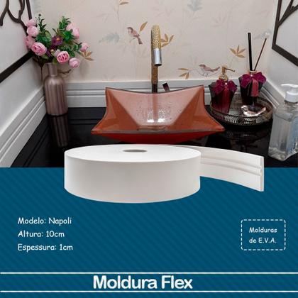 Imagem de Rodapé Eva Flexível Autoadesivo 10cm x 1cm Napoli 13 Metros
