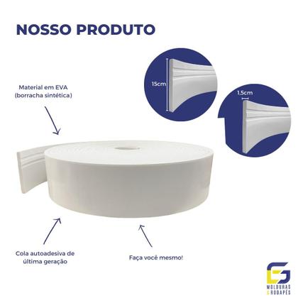 Imagem de Rodapé Eva Flexível Autocolante Boracéia 15cmx1,5cm 15 Metros