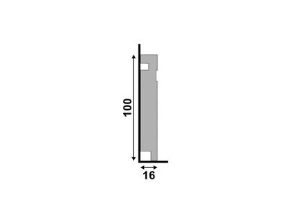 Imagem de Rodapé Frisado Reto 10x1,6cm Barra 240cm Poliestireno Branco RP457