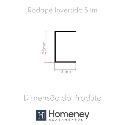 Imagem de Rodapé Invertido Slim em Aluminio com Aba para LED 25mm x 13mm - Homeney
