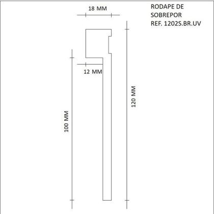 Imagem de Rodapé MDF Frisado 12CMX2,40m 1202 Moldufama Kit 72m