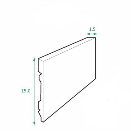 Imagem de Rodapé Poliestireno Liso 15cm x 2,40m Casa Grassi Kit 12m