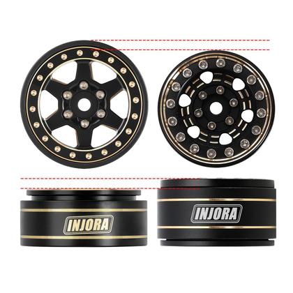 Imagem de Rodas de roda INJORA 1.0 Plus Brass Beadlock para 1/24 1/18 RC Crawler