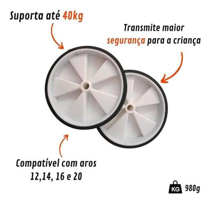 Imagem de Rodinha Lateral Bike Infantil Roda Reforçada Regulável Aro 20 16 14 12 Bicicleta Criança Equilibrio