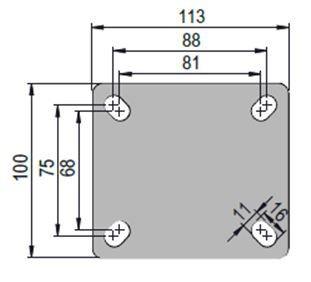 Imagem de Rodizio 6 Polegadas fixo com placa rol. FLPB.614.PU.E