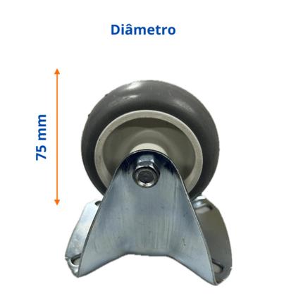 Imagem de Rodízio de PVC com placa fixa (3 polegadas) 42667