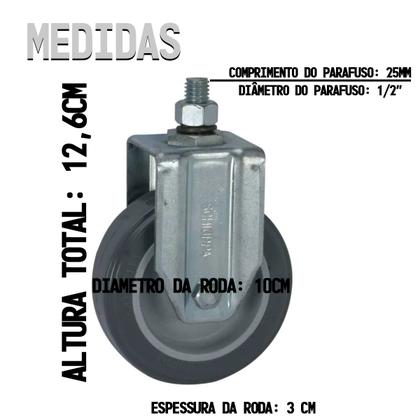 Imagem de Rodízio Fixo Espiga Pvc 4 Polegadas Fle412bp 65kg Schioppa