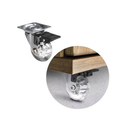 Imagem de Rodizio Giratório Gel Silicone Transparente 50mm Com Trava