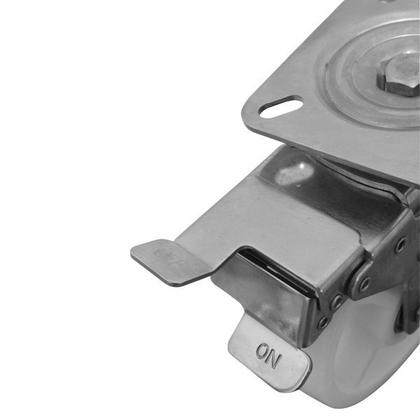 Imagem de Rodizio industrial aço Inox giratório 6x2 pol. placa freio GMPIF.62NY.E