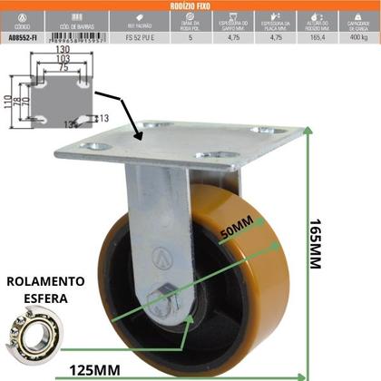 Imagem de Rodizio Industrial Fixo 5 Pol - 400kg - Ajax