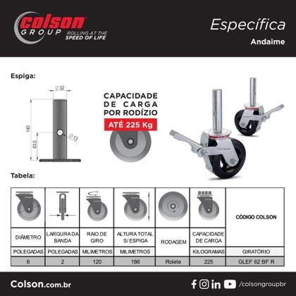 Imagem de Rodízio Para Andaime Roda De Ferro E Borracha - Colson - 3797