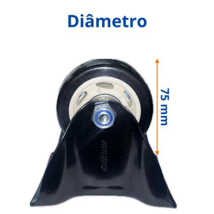 Imagem de Rodízio preto (3 polegadas) com rolamento e placa fixa (42282)