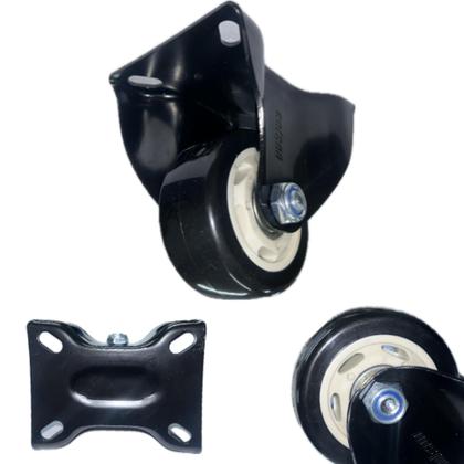 Imagem de Rodízio preto (3 polegadas) com rolamento e placa fixa (42282)