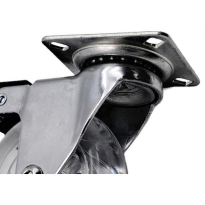 Imagem de Rodizio Silicone Jomarca Base Giratoria Com Trava 75Mm