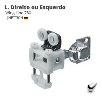 Imagem de Rodizio Superior Para Kit Wing Line 780 Hettich Lado Direito ou Esquerdo