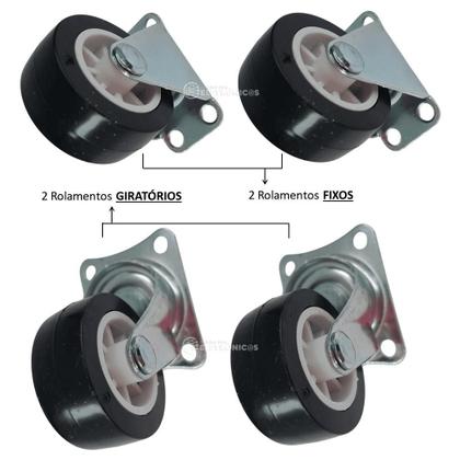Imagem de Rodízios 1.5” BOM-5525 Para Móveis e Equipamentos, Suporta Até 20kg por Roda BOM5525