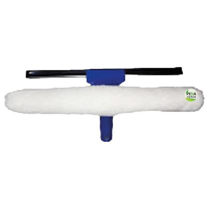 Imagem de Rodo Combinado 2 em 1 35cm COM CABO 55cm Limpeza Profissional Limpa Vidros de Janelas Vidraças com Lavador E Borracha