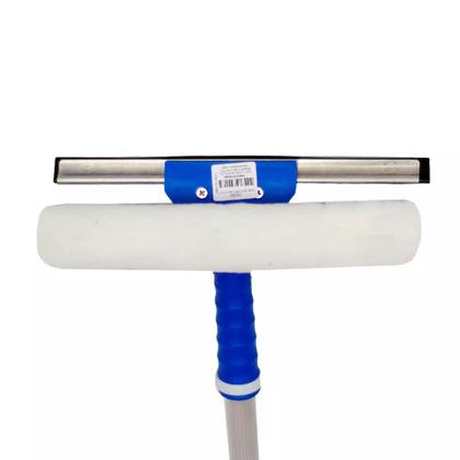 Imagem de RODO COMBINADO LIMPA VIDROS 35CM COM CABO BRALIMPIA Cor:Azul