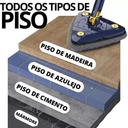 Imagem de Rodo De Limpeza Esfregão Triangular Giratório para Vidros Impecáveis
