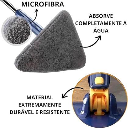 Imagem de Rodo De Limpeza Triangular De Chão Parede Teto Mop Giratório