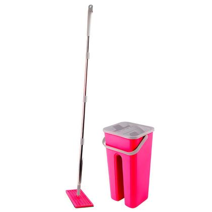 Imagem de Rodo Flat Mop Balde Duplo Lava E Seca 5 Litros Refil Microfibra Rodo Magico