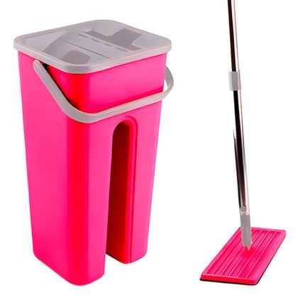 Imagem de Rodo Flat Mop Balde Duplo Lava E Seca 5 Litros Refil Microfibra Rodo Magico