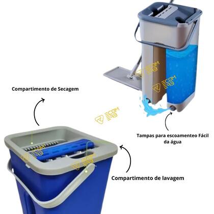 Imagem de Rodo Flat Mop E Balde Lava E Seca Com 2 Refil Sortido