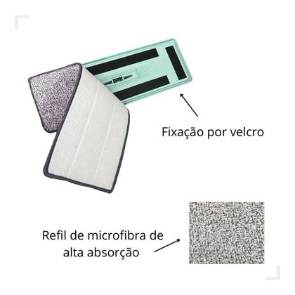 Imagem de Rodo Mop Flat Balde Lava E Seca Limpeza Esfregão Com 2 Refil