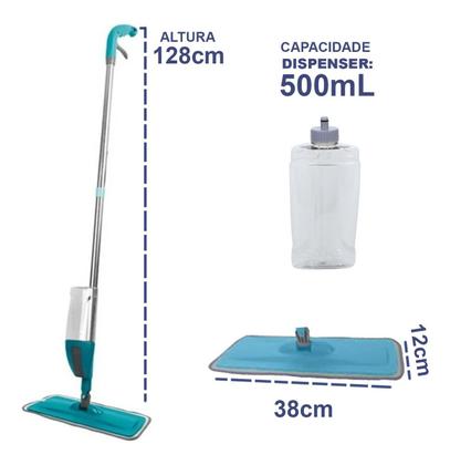 Imagem de Rodo Mop Spray Com Refil Microfibra P/ Limpeza Reservatório