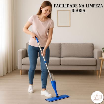 Imagem de Rodo Mop Spray com Reservatório 360º Microfibra Cabo Inox Rodo Esfregão Limpeza