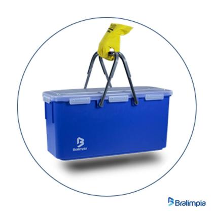 Imagem de Rodo Twister 45cm + Balde Com Tampa Retangular 25l Bralimpia