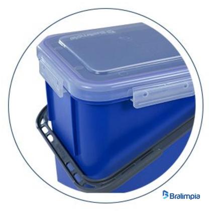 Imagem de Rodo Twister 45cm + Balde Com Tampa Retangular 25l Bralimpia