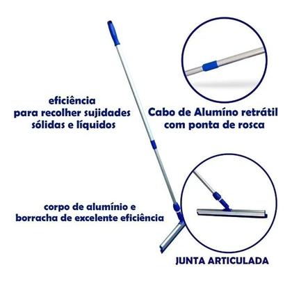 Imagem de Rodo Twister Cabo Retrátil Chega Até 1,40m Junta Articulada - Bralimpia