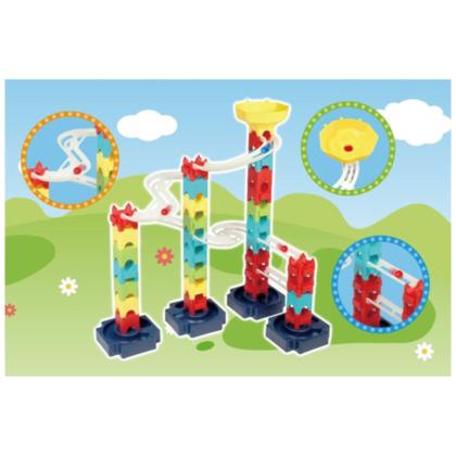 Imagem de Rola Bola Canhão Pista Circuito de Montar Marble Run Desafio em Dobro STEAM