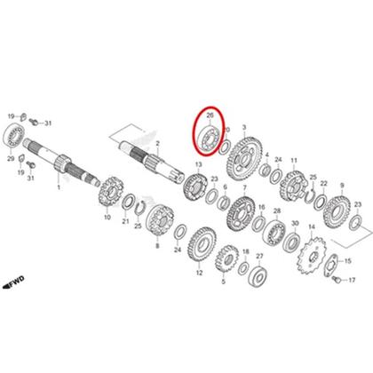 Imagem de Rolamento Eixo Secundário Pinhão Direito Titan 150, Bros 150 06 Á 15