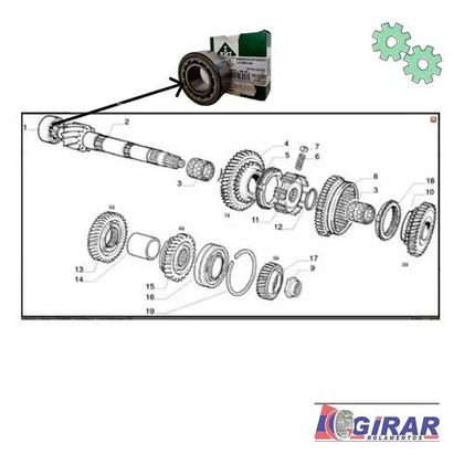 Imagem de Rolamento F-110632 Pé Do Pinhão Argo Cronos Uno Palio Strada