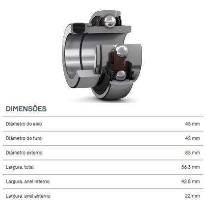 Imagem de Rolamento Y Industrial SKF YEL 209-2F