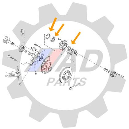 Imagem de Rolamentos Roda Dianteira Nissan Frontier 2002 ate 2008 Kit