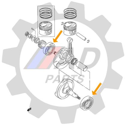Imagem de Rolamentos Virabrequim Dafra Horizon 250