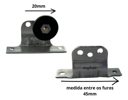 Imagem de Roldana Box 23mm Com Cavalete Acrilico Abrigo Pia Kit 4 Pcs