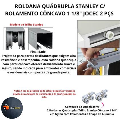 Imagem de Roldana guia trilho stanley 4 rodas c/rolamento concavo 1/18" porta 2pcs jocec