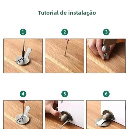 Imagem de Rolha de Porta Magnética Invisível de Aço Inoxidável - À Prova de Vento com Trava Automática