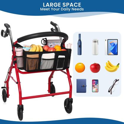 Imagem de Rollator Basket BWJYXXSC Atualizado Grande Oxford Preto de 16,2 L